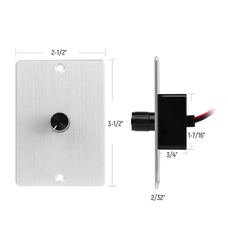 Obeaming 12 Volt PWM LED Dimmer Switch 15A 180W, Push On/Off, Rotary Knob Dimming,12V/24V Light Dimmer for RV Boat Truck Camper Van Trailer Light Fixture, LED Strip Lights (High Side, Silver Panel) - Image 4